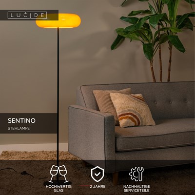 Lucide SENTINO - Stehlampe - Ø 40 cm - 3xG9 - Orange